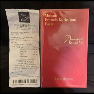 Baccarat Rouge 540 2.4 oz with receipt brand new